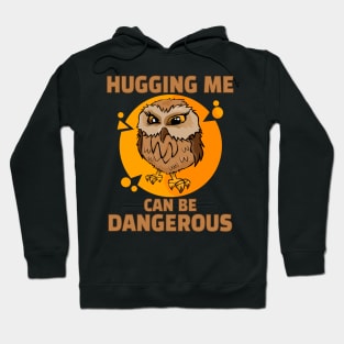 Hugging Me Can Be Dangerous - Grumpy Owl Hoodie